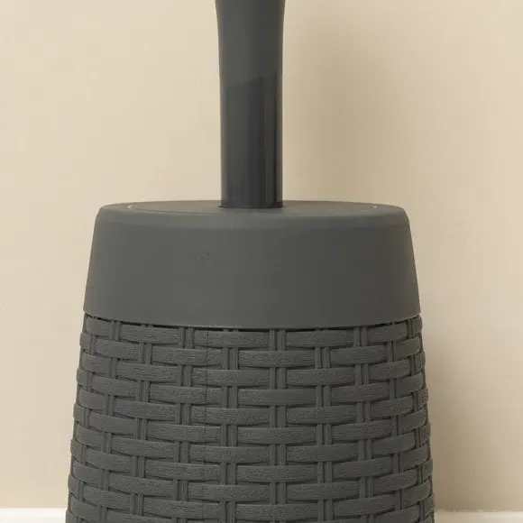 Toilet Brush with Dispenser - Charcoal, Rattan