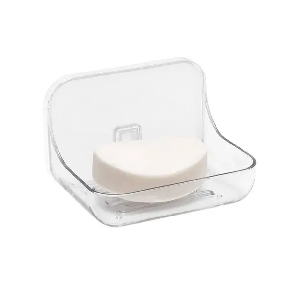 Wall-Mount Soap Dish with Adhesive - Clear, Acrylic