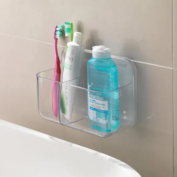 Wall-Mount Toothbrush Caddy - Clear, Acrylic image