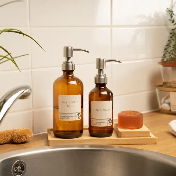 Soap Dish Caddy Set - Natural, Bamboo