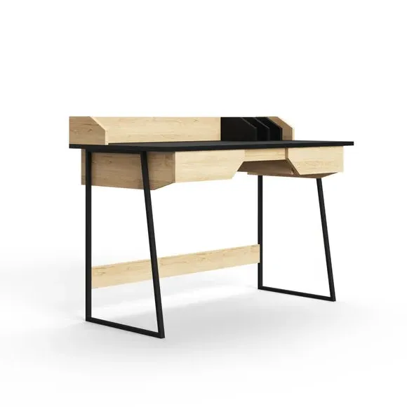 2-Drawer Desk with Storage - Natural