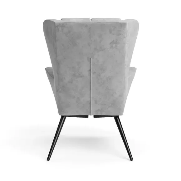 Accent Chair with Metal Frame - Grey, Velvet