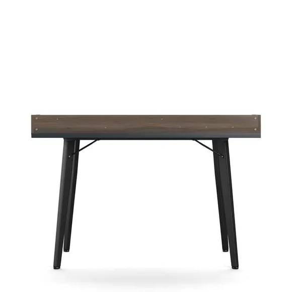 Compact Desk with Storage - Grey, Wood Effect