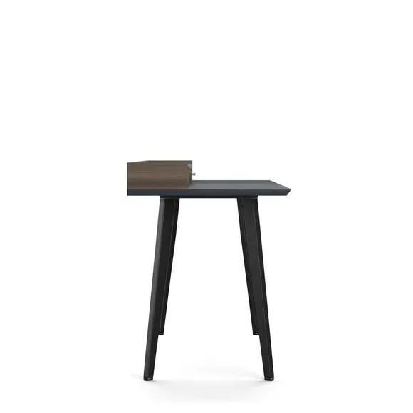 Compact Desk with Storage - Grey, Wood Effect