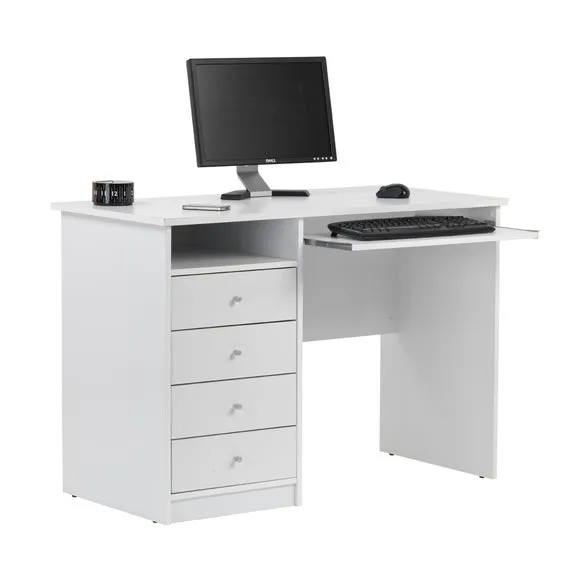 Compact Desk with Storage - White