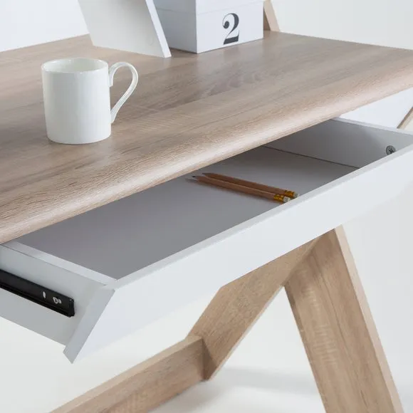 Computer Desk with Drawer - Natural, Oak