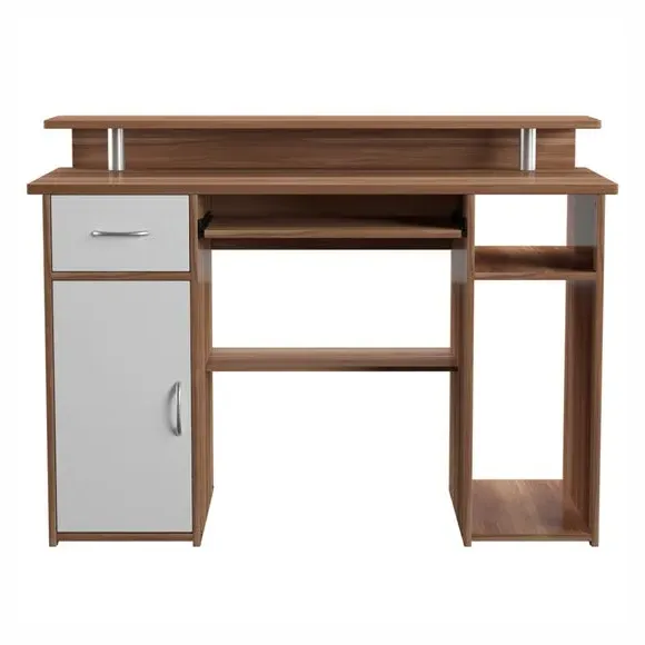 Computer Desk with Storage - Walnut, Wood Effect image
