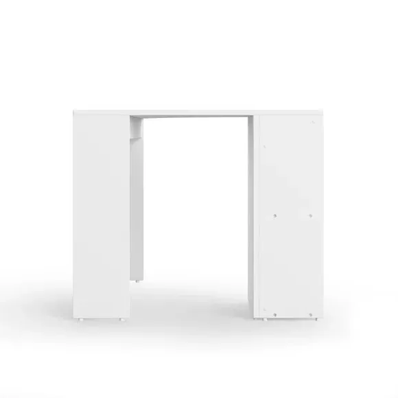 Corner Desk with Shelving - White
