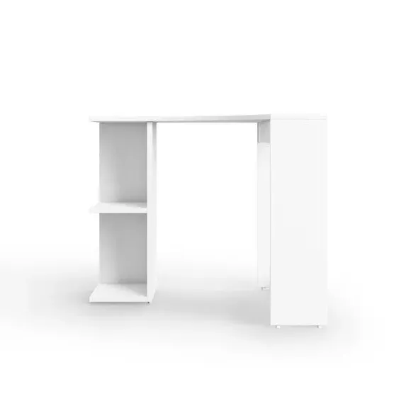 Corner Desk with Shelving - White