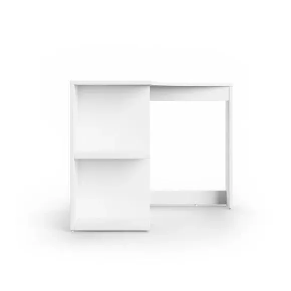 Corner Desk with Shelving - White