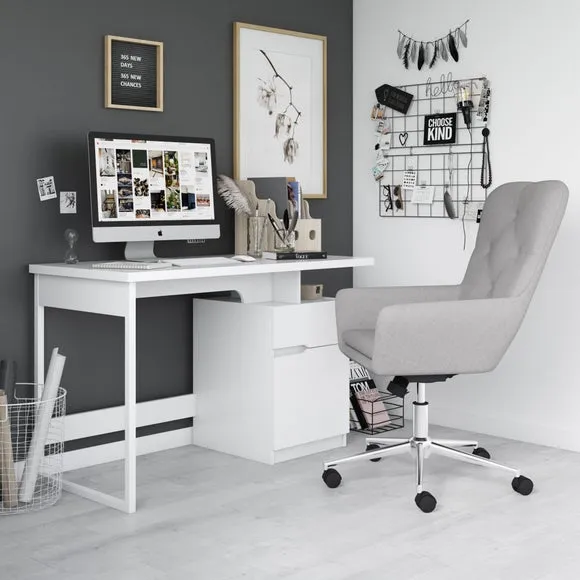 Desk with Storage - White image