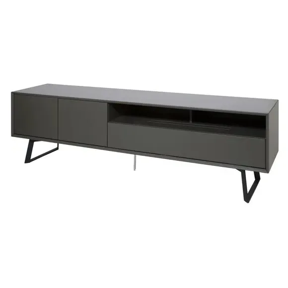 Extra Wide TV Unit with Storage - Grey, Metal image
