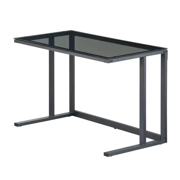Glass Desk with Steel Frame - Grey image