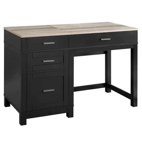 Lift-Top Desk with Storage - Black