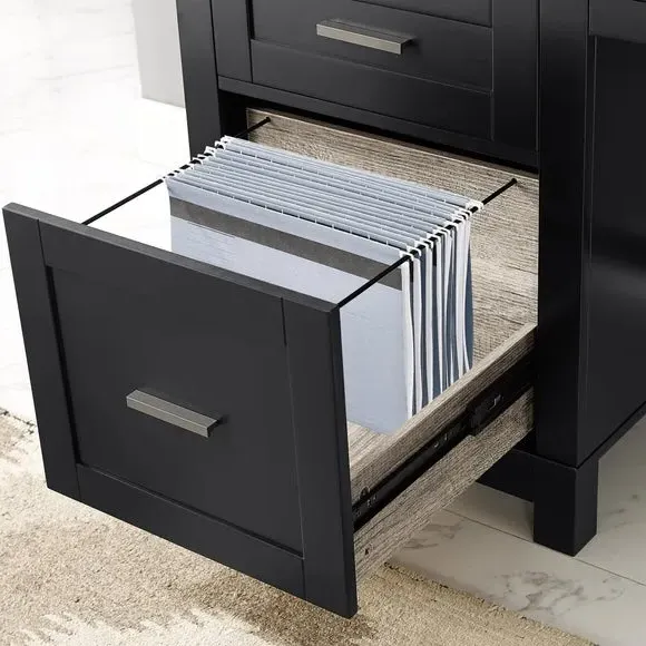 Lift-Top Desk with Storage - Black