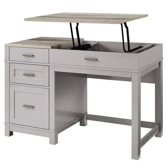 Lift-Top Desk with Storage - Black