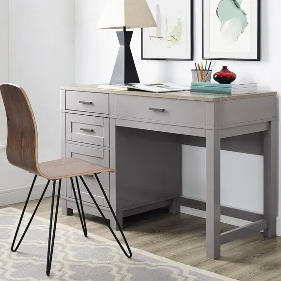 Lift-Top Desk with Storage - Grey