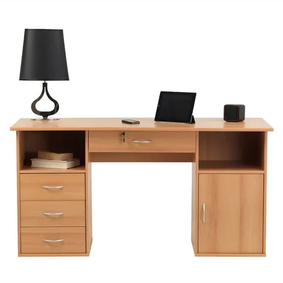 Traditional Desk with Storage - Beech, Wood