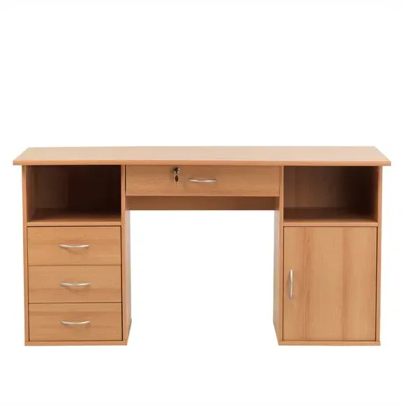 Traditional Desk with Storage - Beech, Wood image