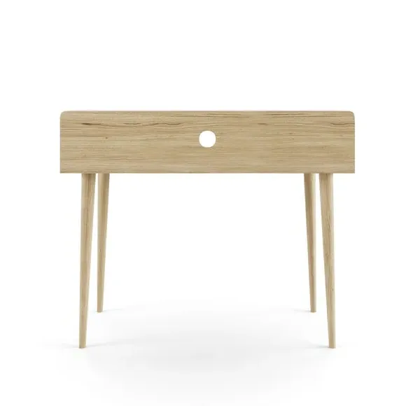 Writing Desk with Storage - White, Oak