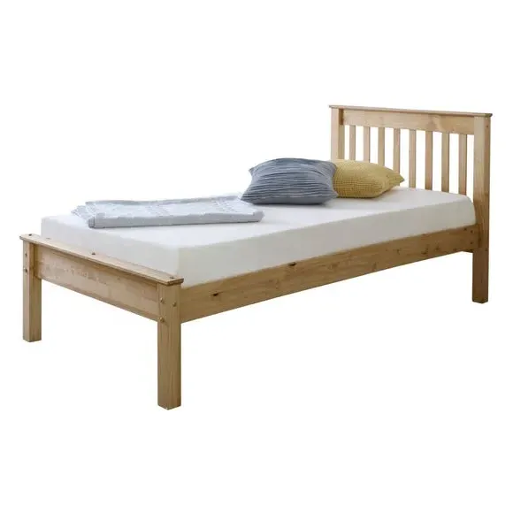 Bed Frame with Slatted Base - Wood, Pine