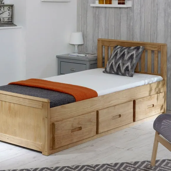 Single Storage Bed Frame - Wood, Pine