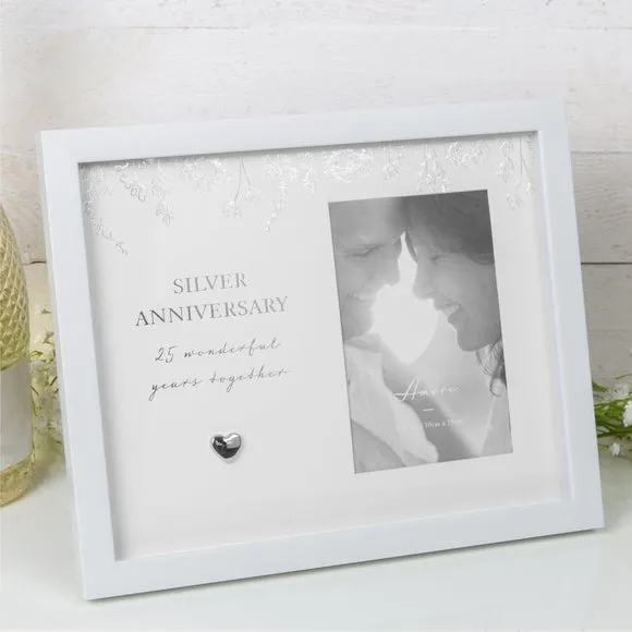 Anniversary Photo Frame - White, Wood