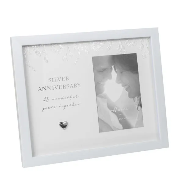 Anniversary Photo Frame - White, Wood image