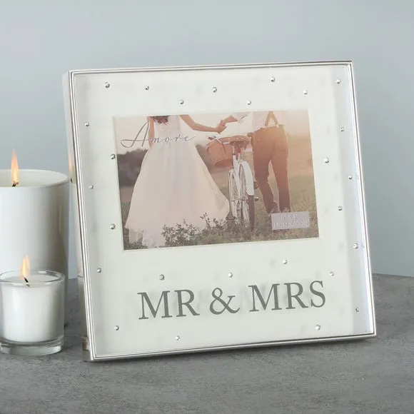 Photo Frame with Crystal Detail - Silver Plated