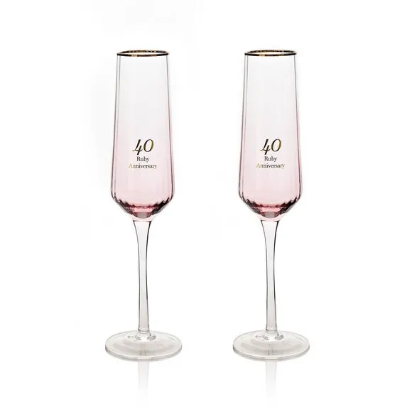 Set of 2 Flute Glasses - Clear, Glass image
