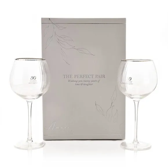 Set of 2 Gin Glasses Anniversary - Clear, Glass