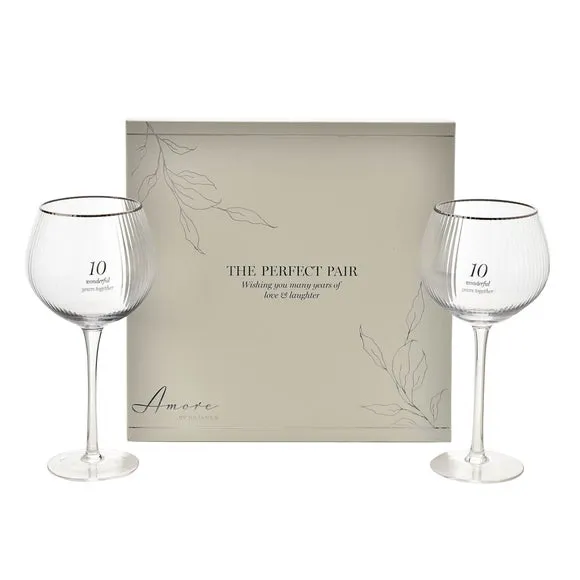 Set of 2 Gin Glasses Art Deco - Clear, Glass