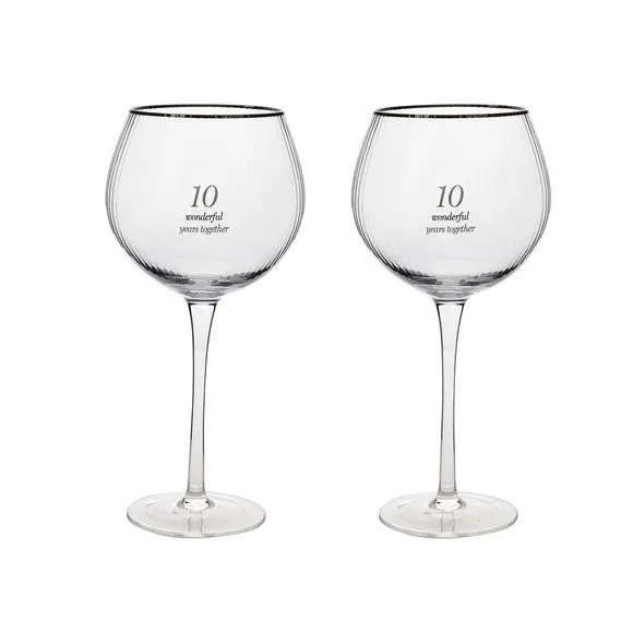 Set of 2 Gin Glasses Art Deco - Clear, Glass image