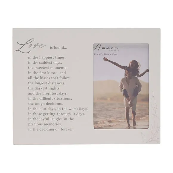 Standing Photo Frame with Verse - White, Wood