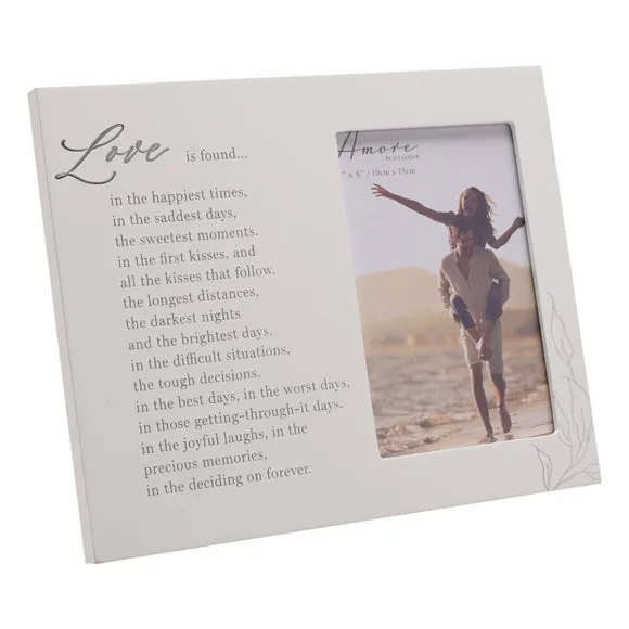 Standing Photo Frame with Verse - White, Wood
