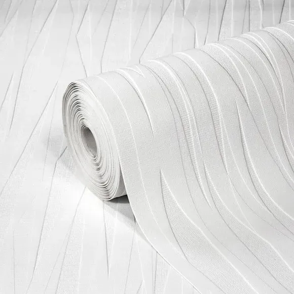 Folded Paper Paintable Wallpaper - White