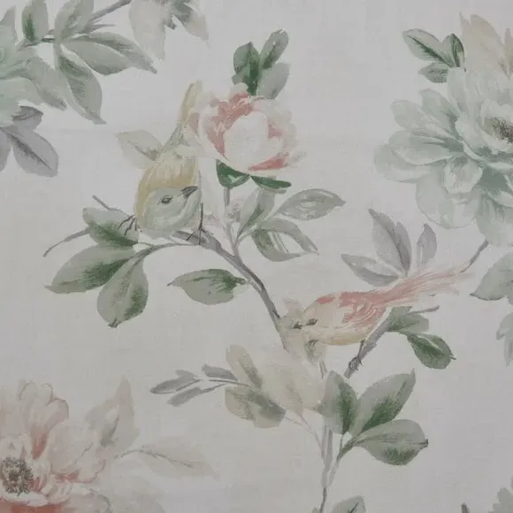 Duvet Cover Set with Floral Print - Green, Cotton