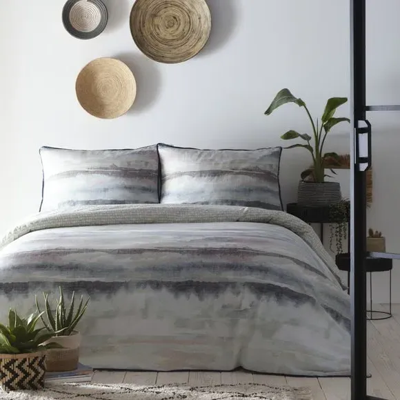 Duvet Cover Set with Pillowcase - Blue, Cotton image
