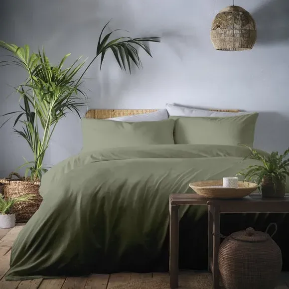 Duvet Cover Set with Pillowcase - Khaki, Cotton