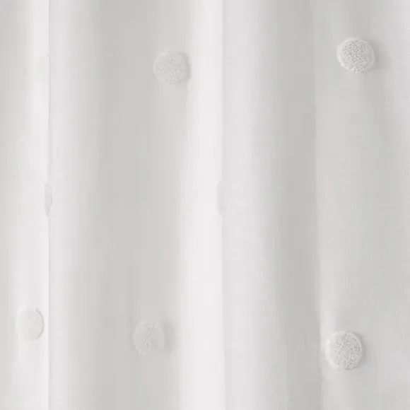 Eyelet Curtains with Polka Dots - White, Cotton