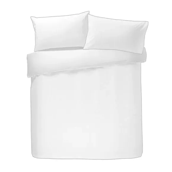 Piped Duvet Cover Set - White, Cotton