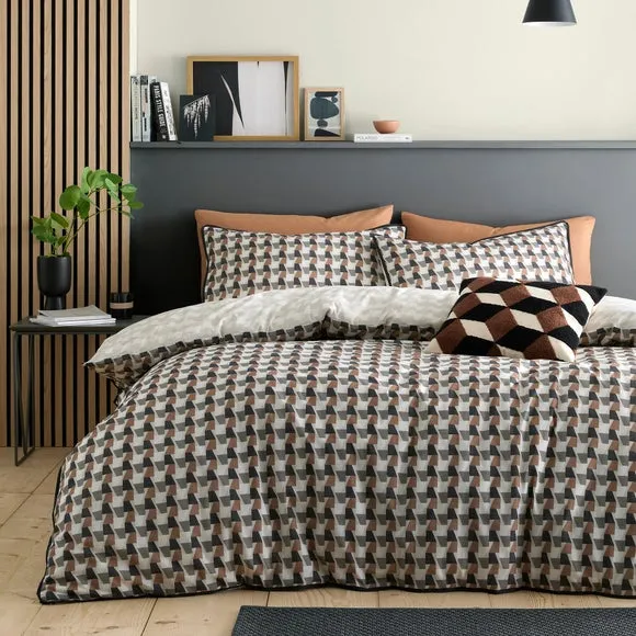 Duvet Cover & Pillowcase Set - Brown, Cotton