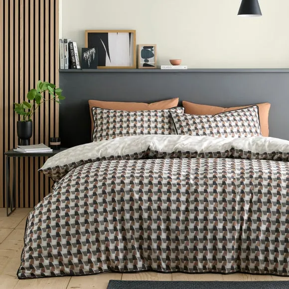 Duvet Cover & Pillowcase Set - Brown, Cotton image