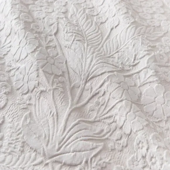 Duvet Cover Set with Floral Design - Natural