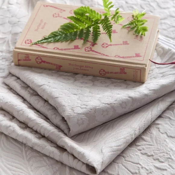 Duvet Cover Set with Floral Design - Natural