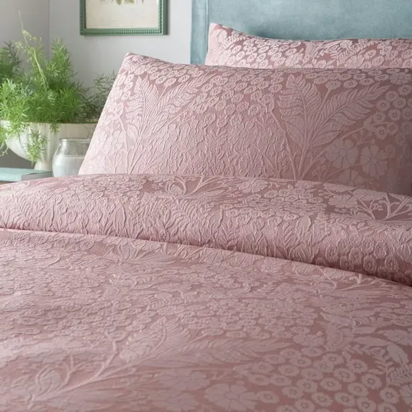 Duvet Cover Set with Floral Design - Pink