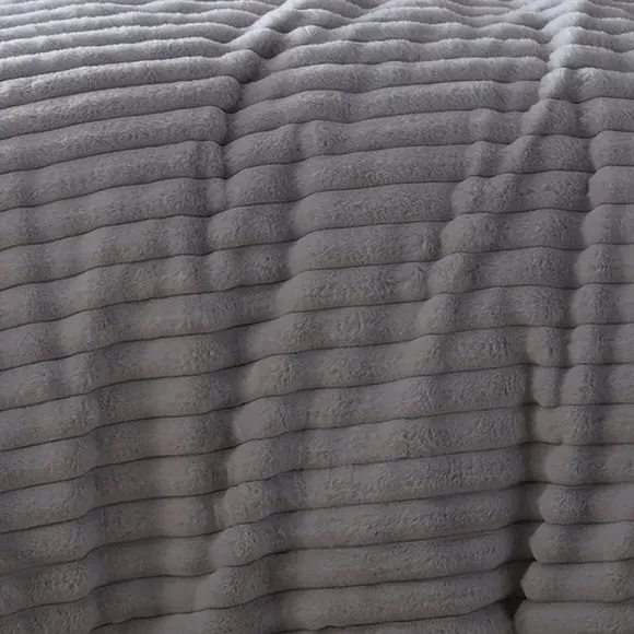 Quilted Duvet Cover Set - Grey, Fleece