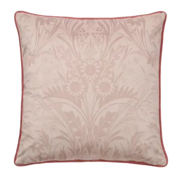Square Cushion with Piped Edges - Chocolate, Velvet