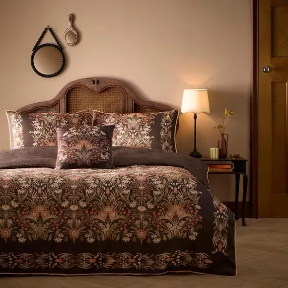 Square Cushion with Piped Edges - Chocolate, Velvet