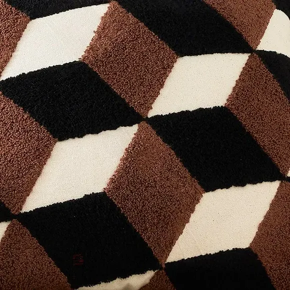 Square Cushion with Tufted Design - Multicolor